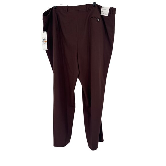 Calvin Klein Womens Modern Fit Trousers Size 24W Brown plus new $99 - Picture 2 of 5